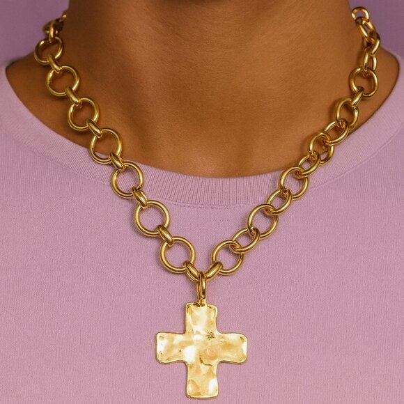 Jewelry - Cross Chain (silver or gold) Toggle Necklace
